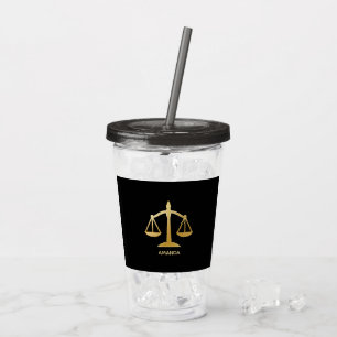 Verre En Acrylique Golden Scales of Justice Law Theme