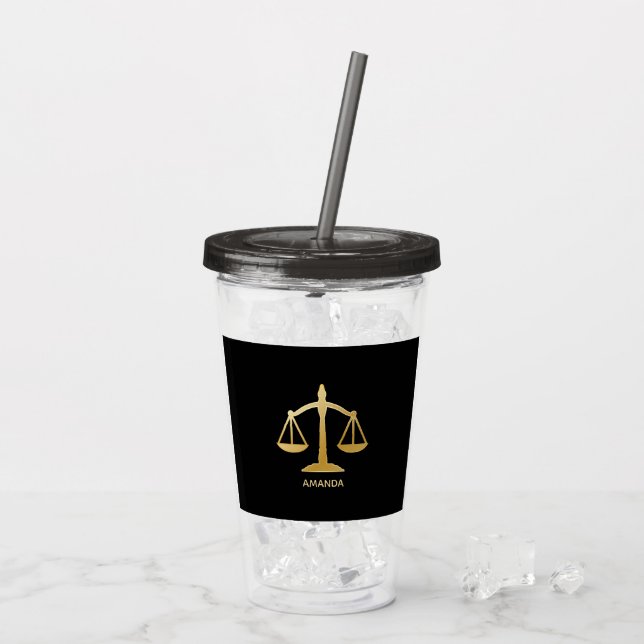 Verre En Acrylique Golden Scales of Justice Law Theme (Dos glace)