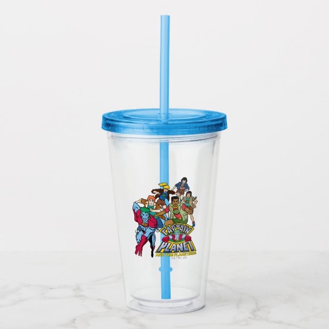 Verre En Acrylique Graphique du logo Captain Planet & Planeteers Grou (Devant)