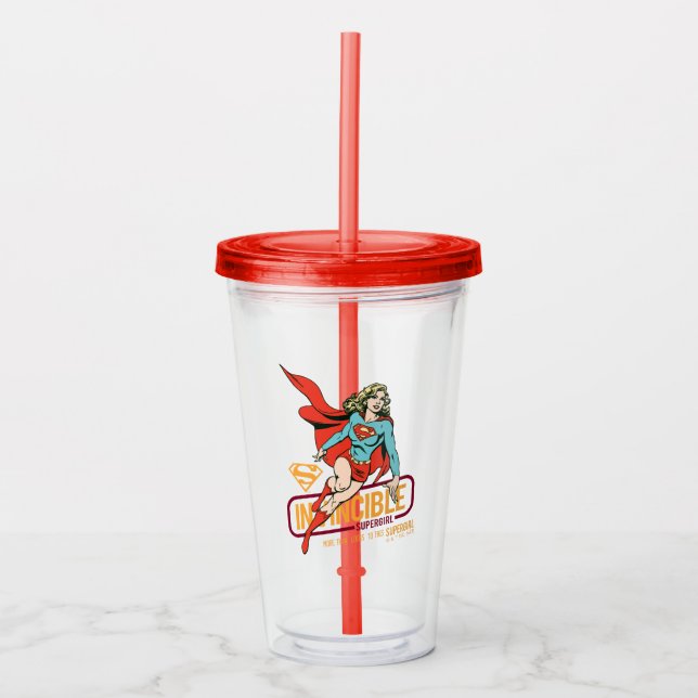 Verre En Acrylique Graphique rétro-invincible Supergirl (Devant)