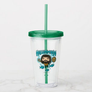 Verre En Acrylique Graphique sous-marin d'Aquaman   Chibi Aquaman