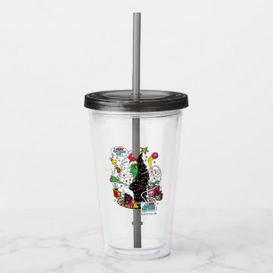 Verre En Acrylique Graphisme de Noël coloré de Grinch