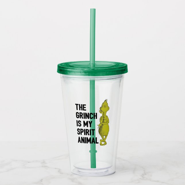 Verre En Acrylique Grinch est mon Esprit Animal (Devant)