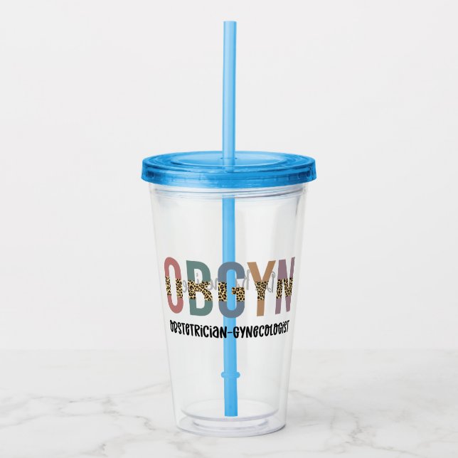 Verre En Acrylique Gynécologue obstétricien OBGYN personnalisé (Devant)