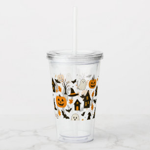 Verre En Acrylique Halloween Scary Motif - Éffrayant & Festif