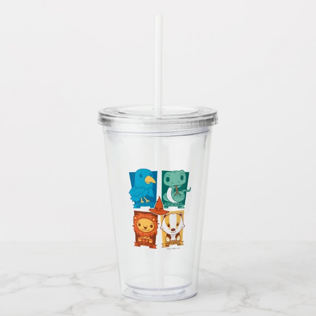 VERRE EN ACRYLIQUE HARRY POTTER™| MAISONS DE CARTOON HOGWARTS™ (Devant)
