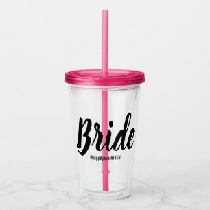 Verre En Acrylique Hashtag de fête de mariage correspondant Bachelore