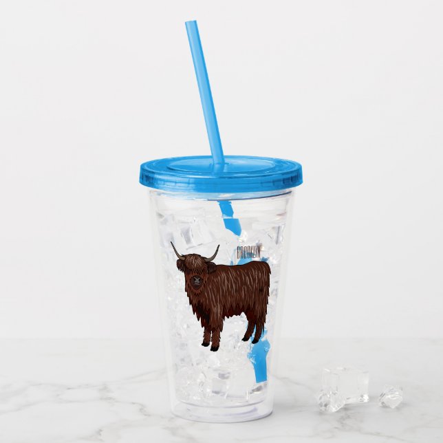 Verre En Acrylique Highland cow (Devant glace)