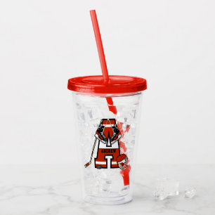 Verre En Acrylique Hockey sur glace initial personnalisé