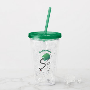 Verre En Acrylique Humour de dessin animé de l'aspirateur mignon