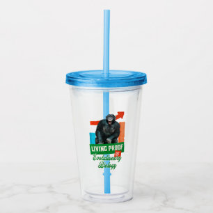 Verre En Acrylique Humour Évolutionnaire Biologie Chimpanzé Drôle
