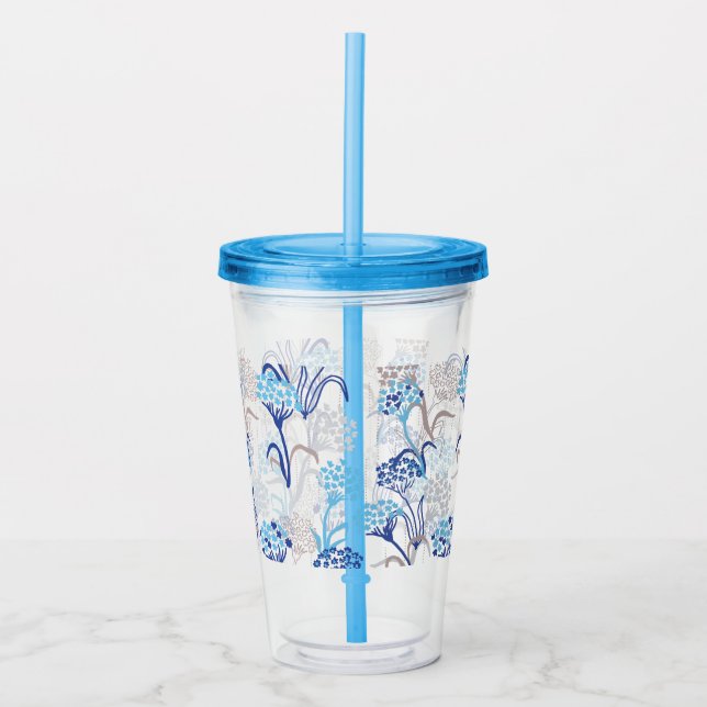 Verre En Acrylique Hydrangée légère et aérée Motif floral (Devant)