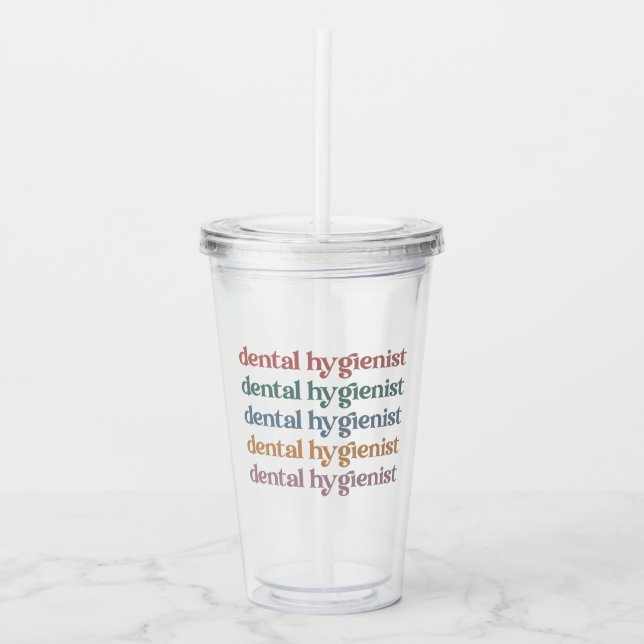 Verre En Acrylique Hygiéniste dentaire rétro | RDH Dentist Dentist Ca (Devant)