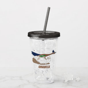 Verre En Acrylique Illustration amusante de la caricature d'oiseau du