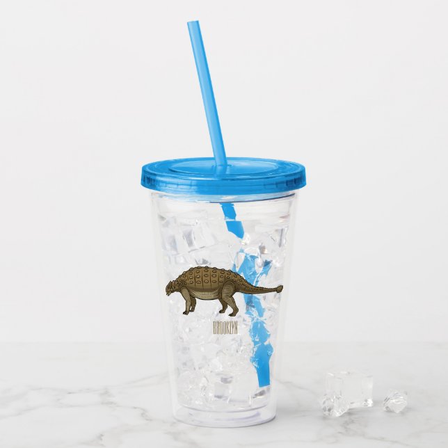 Verre En Acrylique Illustration d'Ankylosaurus (Devant glace)