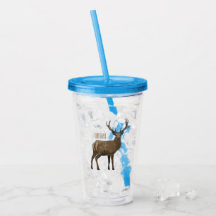 Verre En Acrylique Illustration de dessin animé de cerf