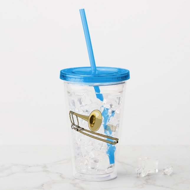 Verre En Acrylique Illustration de dessin animé de Trombone (Devant glace)