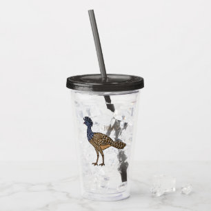 Verre En Acrylique Illustration de dessin animé d'oiseau grand hocco