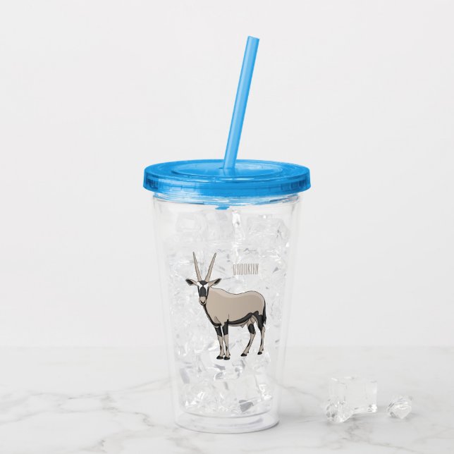 Verre En Acrylique Illustration de dessin animé Oryx (Dos glace)