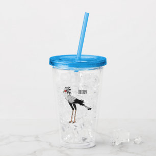 Verre En Acrylique Illustration de dessin du secrétaire pour oiseaux