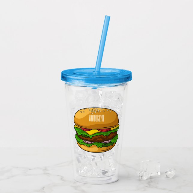 Verre En Acrylique Illustration de Hamburger (Dos glace)