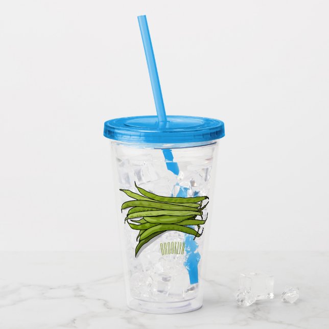 Verre En Acrylique Illustration de haricots verts (Devant glace)