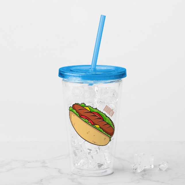 Verre En Acrylique Illustration de Hot dog (Dos glace)