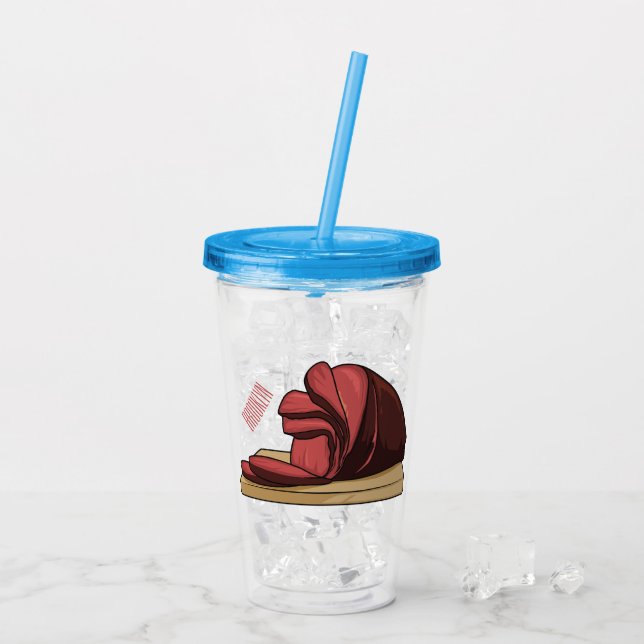 Verre En Acrylique Illustration de jambon (Dos glace)
