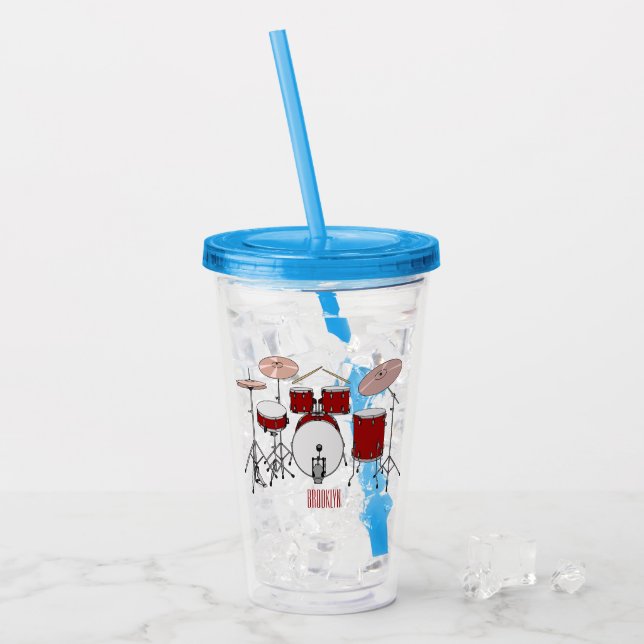 Verre En Acrylique Illustration de kit de batterie (Devant glace)