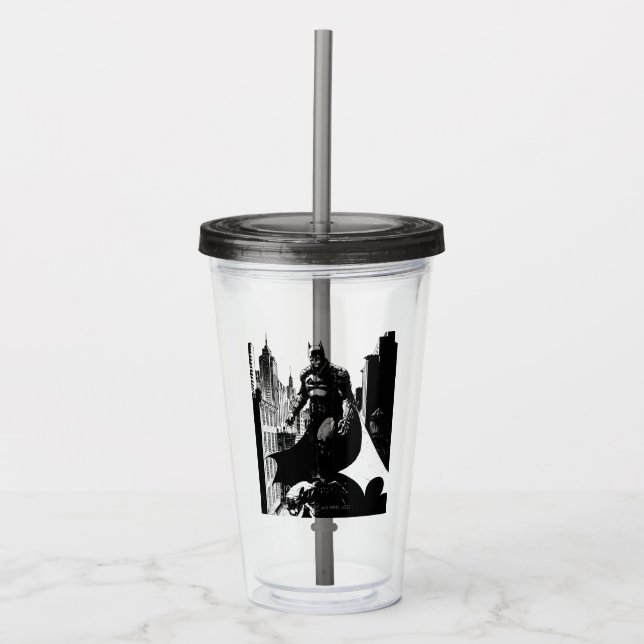 Verre En Acrylique Illustration de la bande dessinée de Batman (Devant)