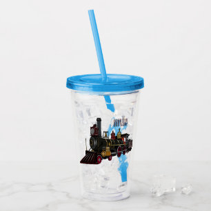 Verre En Acrylique Illustration de la locomotive à vapeur