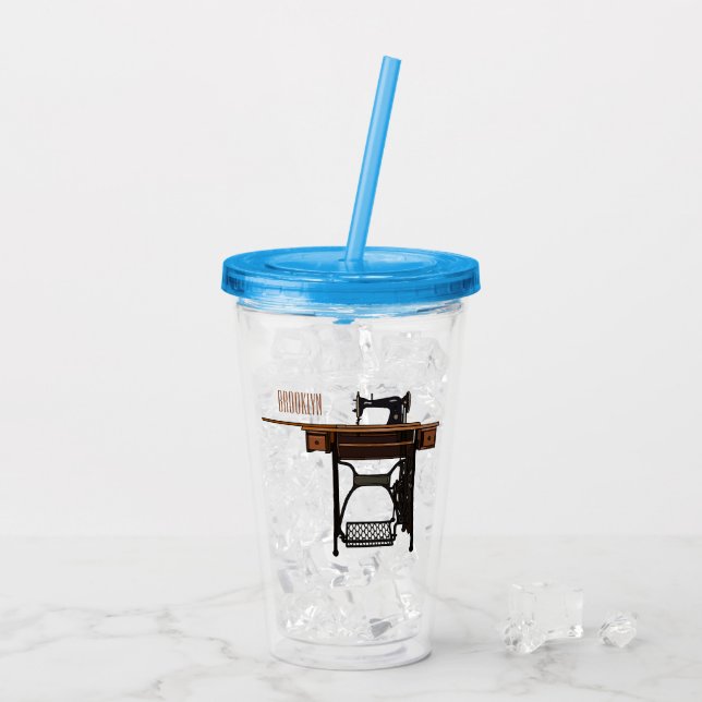 Verre En Acrylique Illustration de la machine à coudre (Dos glace)