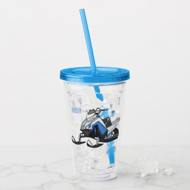 Verre En Acrylique Illustration de motoneige (Devant glace)