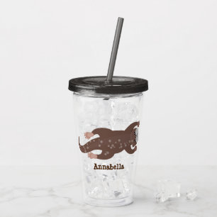 Verre En Acrylique Illustration de plongée de loutre mignonne