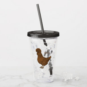 Verre En Acrylique Illustration de poulet à la polis chamois