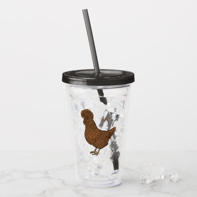 Verre En Acrylique Illustration de poulet à la polis chamois (Devant glace)