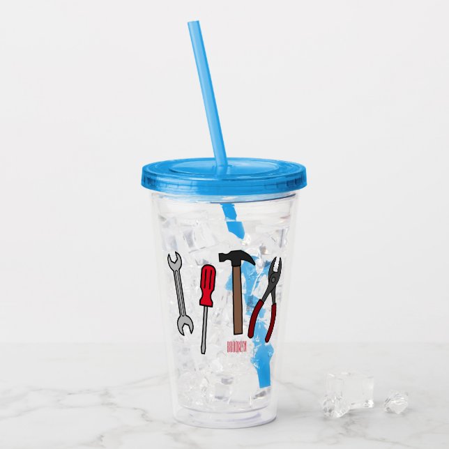 Verre En Acrylique Illustration des outils de menuiserie (Devant glace)