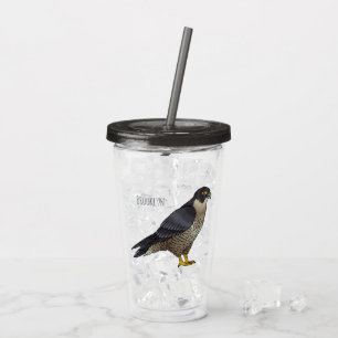 Verre En Acrylique Illustration d'oiseau de faucon pèlerin