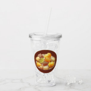 Verre En Acrylique Illustration du dessert de balle Taro