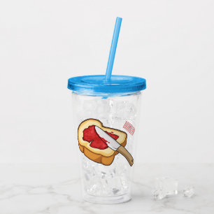 Verre En Acrylique Illustration du pain et de la confiture