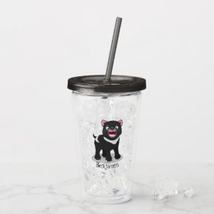 Verre En Acrylique Illustration d'un diable de Tasmanie affamé