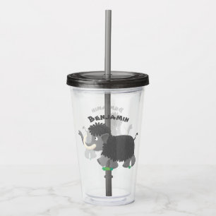 Verre En Acrylique Illustration d'un mammouth laineux mou