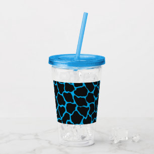 Verre En Acrylique Imprimer Giraffe Bleue