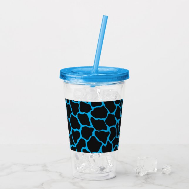 Verre En Acrylique Imprimer Giraffe Bleue (Dos glace)
