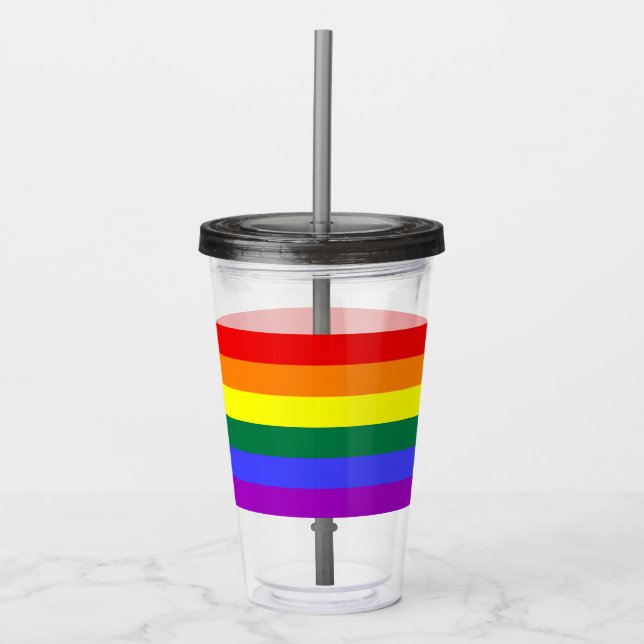Verre En Acrylique Indicateur de la fierté arc-en-ciel (Devant)