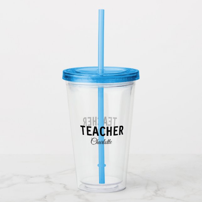 Verre En Acrylique Je suis enseignant école Collegeajouter votre nom  (Devant)