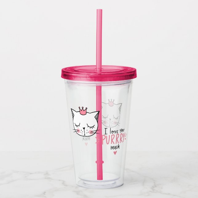 Verre En Acrylique Je T'Aime Pleurer Beaucoup (Devant)