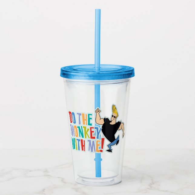 Verre En Acrylique Johnny Bravo - Faites Le Singe Avec Moi ! (Devant)