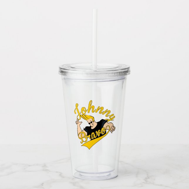 Verre En Acrylique Johnny Bravo Graphisme sportif (Devant)