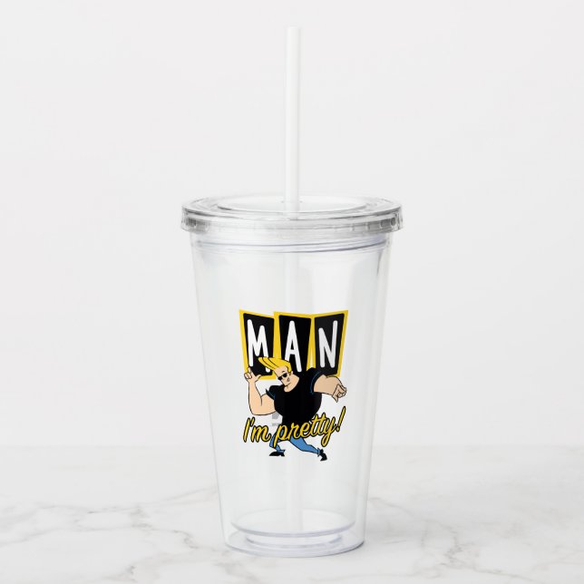 Verre En Acrylique Johnny Bravo - Man I'm Pretty (Devant)
